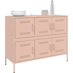 vidaXL 6 Door Pink Steel Sideboard - Size: 79 x 100.5 x 39cm - Wilko - thumbnail 5