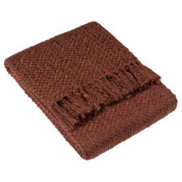 Hoem Morni Chestnut Woven Tasselled Throw 130 x 180cm - Size: 180 x 130cm - Brown - Wilko