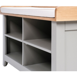 Charles Bentley Charnwood Grey Hallway Bench with Shoe Tidy - Size: 36 x 110 x 60cm - Wilko - thumbnail 6