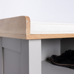 Charles Bentley Charnwood Grey Hallway Bench with Shoe Tidy - Size: 36 x 110 x 60cm - Wilko - thumbnail 7