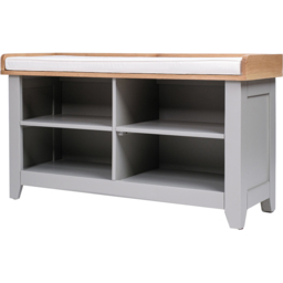 Charles Bentley Charnwood Grey Hallway Bench with Shoe Tidy - Size: 36 x 110 x 60cm - Wilko - thumbnail 3