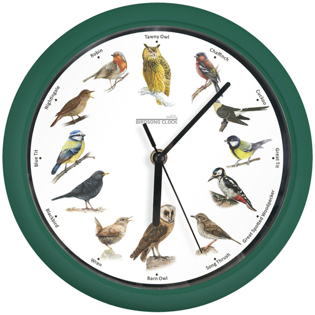 JML Bird Song Round Wall Clock 25cm - Size: 25 x 25 x 4cm - White - Wilko - image 1