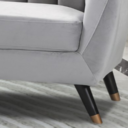 Morgan 3 Seater Grey Plush Velvet Sofa - Artemis Home - Wilko - thumbnail 4