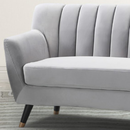 Morgan 3 Seater Grey Plush Velvet Sofa - Artemis Home - Wilko - thumbnail 3