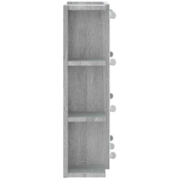 vidaXL Single Door 6 Shelf Grey Sonoma Wall Mounted Mirrored Bathroom Cabinet with LED - Size: 60 x 70 x 16.5cm - Wilko - thumbnail 5