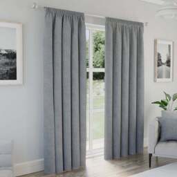 Enhanced Living Dallas Grey Thermal Blackout Pencil Pleat Curtains 229 x 229cm - Wilko