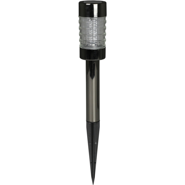 Luxform Macon LED Solar Garden Spike Light - Size: 6.2 x 6.2 x 43.4cm - Silver - Wilko - image 1