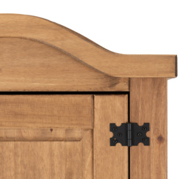 Seconique Corona Single Door Distressed Waxed Pine Wardrobe - Brown - Wilko - thumbnail 7