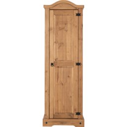 Seconique Corona Single Door Distressed Waxed Pine Wardrobe - Brown - Wilko - thumbnail 4