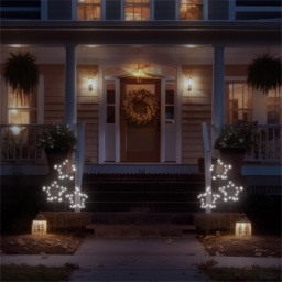 Xmas Haus LED Warm White Metal Star - Size: 87 x 41 x 2.8cm - Black - Wilko