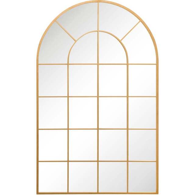 The Arcus Gold Window Metal Leaner Wall Mirror 190 x 120cm - MirrorOutlet - Wilko - image 1