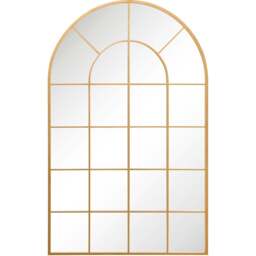 The Arcus Gold Window Metal Leaner Wall Mirror 190 x 120cm - MirrorOutlet - Wilko - thumbnail 1