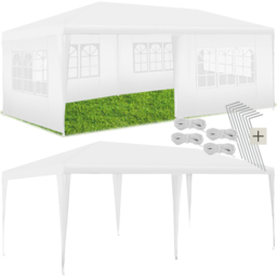 tectake Novara 6 x 3m White Gazebo with 5 Side Panels - Size: 3 x 6m - Wilko - thumbnail 3