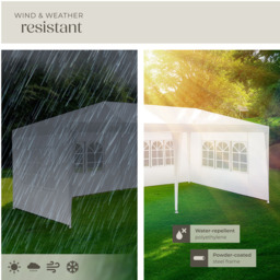 tectake Novara 6 x 3m White Gazebo with 5 Side Panels - Size: 3 x 6m - Wilko - thumbnail 5
