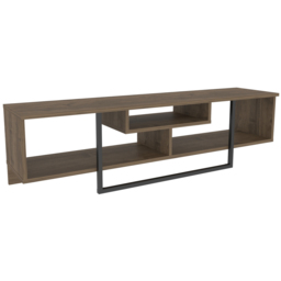 Decorotika Asal 3 Shelf Walnut and Black Modern TV Unit - Size: 40 x 150 x 35.2cm - Multi - Wilko - thumbnail 3