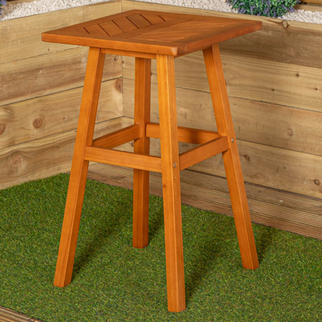 Samuel Alexander Kapalua Wooden Slatted Garden Side Table 73 x 45cm - Size: 73.0 cm x 45.0 cm x 45.0 cmcm - Brown - Wilko - image 1