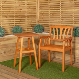Samuel Alexander Kapalua Wooden Slatted Garden Side Table 73 x 45cm - Size: 73.0 cm x 45.0 cm x 45.0 cmcm - Brown - Wilko - thumbnail 4