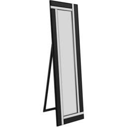 MirrorOutlet Aston Black Cheval Free Standing Mirror 150 x 40cm - Wilko