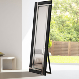 MirrorOutlet Aston Black Cheval Free Standing Mirror 150 x 40cm - Wilko - thumbnail 3