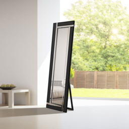 MirrorOutlet Aston Black Cheval Free Standing Mirror 150 x 40cm - Wilko - thumbnail 7