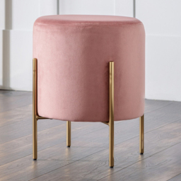 Julian Bowen Harrogate Pink Dressing Table Stool - Size: 42 x 42 x 51cm - Wilko