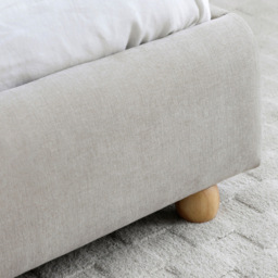 Myla Double Natural Chenille Upholstered Bed Frame with Headboard - Kyoto Futons - Wilko - thumbnail 6