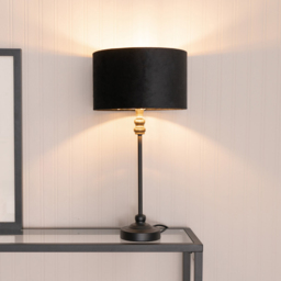ValueLights Maggie Black Candlestick LED Table Lamp with Black and Gold Lamp Shade - Size: 50 x 25 x 25cm - Wilko - thumbnail 4