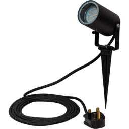 Luxform Onyx Black Garden Spike Spotlight - Size: Single - Wilko - thumbnail 1