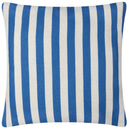 furn. Deck Stripe White and Blue Woven Polyester Filled Outdoor Cushion 59 x 59cm - Wilko - thumbnail 3