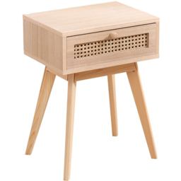 FurnitureHMD Single Drawer Natural Rattan Weaving Side Table with Pine Wood Legs - Size: 54.5 x 40 x 30cm - Wilko - thumbnail 4