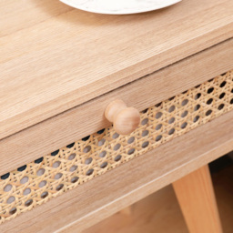 FurnitureHMD Single Drawer Natural Rattan Weaving Side Table with Pine Wood Legs - Size: 54.5 x 40 x 30cm - Wilko - thumbnail 5