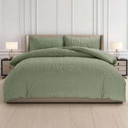 Velosso Single Fern Green Quilted Knit Duvet Set - Wilko