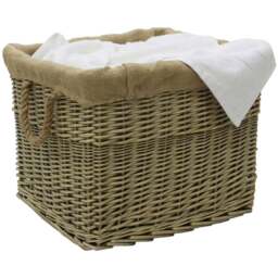 JVL Willow Antique Wash Log Basket with Rope Handles 38 x 50 x 42cm - Size: 50 x 42 x 38cm - Multi - JVL Homewares - Wilko - thumbnail 3