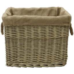 JVL Willow Antique Wash Log Basket with Rope Handles 38 x 50 x 42cm - Size: 50 x 42 x 38cm - Multi - JVL Homewares - Wilko - thumbnail 4