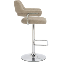 Shankar Cortez Mink Leather Bar Stool Set of 2 - Cream - Wilko - thumbnail 6