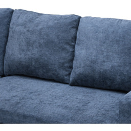 Living and Home 3 Seater Blue Chenille L-Shaped Sofa Bed with Storage Chaise - Wilko - thumbnail 5