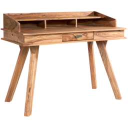 Brooklyn Hana Single Drawer 3 Shelf Sheesham Study Desk Set of 2 - Brown - Wilko - thumbnail 3