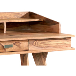 Brooklyn Hana Single Drawer 3 Shelf Sheesham Study Desk Set of 2 - Brown - Wilko - thumbnail 5