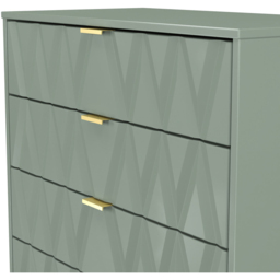 Crowndale Diamond 4 Drawer Reed Green Chest of Drawers Ready Assembled - Wilko - thumbnail 5