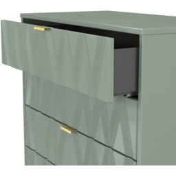 Crowndale Diamond 4 Drawer Reed Green Chest of Drawers Ready Assembled - Wilko - thumbnail 6