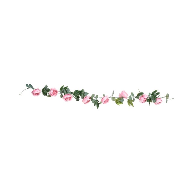 Artificial Big Rose Garland Pink - Wilko - image 1