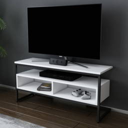 Decorotika Merrion 3 Shelf Black and White TV Unit - Size: 51 x 111 x 35cm - Multi - Wilko - thumbnail 7