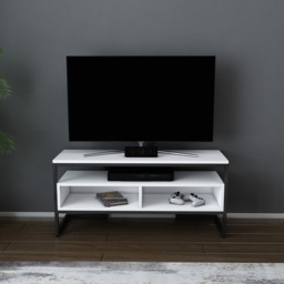 Decorotika Merrion 3 Shelf Black and White TV Unit - Size: 51 x 111 x 35cm - Multi - Wilko - thumbnail 5