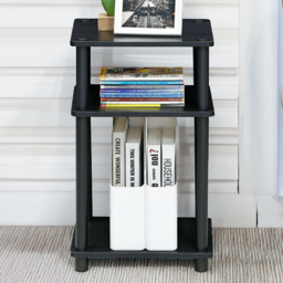Walplus 2 Shelf Americano and Black Turn-N-Tube End Table - Size: 29.21 x 57.91 x 34.04cm - Wilko