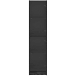 vidaXL 2 Glass Door 4 Shelf Black Oak Slim Highboard - Size: 142 x 35 x 37cm - Wilko - thumbnail 7