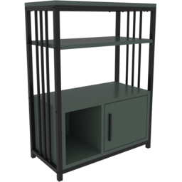 Decorotika Letos Single Door 3 Shelf Green and Black Bookshelf - Size: 80 x 60 x 29.6cm - Multi - Wilko - thumbnail 3