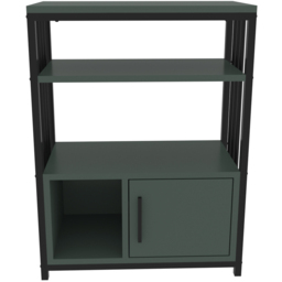 Decorotika Letos Single Door 3 Shelf Green and Black Bookshelf - Size: 80 x 60 x 29.6cm - Multi - Wilko - thumbnail 4