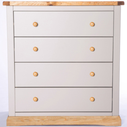Bomporto 4 Drawer Light Grey Chest of Drawers with Wood Knobs - Wilko - thumbnail 3