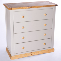 Bomporto 4 Drawer Light Grey Chest of Drawers with Wood Knobs - Wilko - thumbnail 5