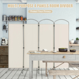 Costway 4 Panel White Freestanding Folding Room Divider - Size: 89 x 27 x 10cm - Wilko - thumbnail 5